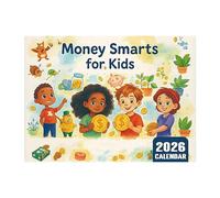 Kids Money Learning - Fun Interactive Planner, Colorful Illustrations, Monthly Financial Activity Schedule Jan-Dec 2026, Educational Wall or Desk Calendar for Home and Classroom Calendar 2026