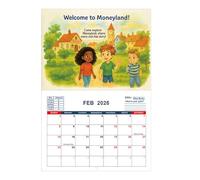 Kids Money Management Calendar 2026-12 Months Financial Literacy Monthly Planner Calendar,Educational Home Planning Accessory, STEM Learning Tool for Daycare Centers Schools Traveling