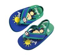 Kids Monkey Applique Flip Flop Sandals with Back Strap Non Slip Sole for Beach Pool and Outdoor Play Occasions