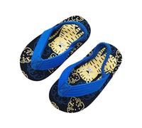 Kids Monkey Applique Flip Flop Sandals with Back Strap Non Slip Sole for Beach Pool and Outdoor Play Occasions