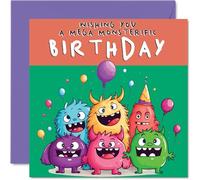 Kids Monster Birthday Card, Mega Birthday