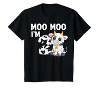 Kids Moo Moo I'm Two 2nd Birthday Cute Cow 2 Years Old Kids T-Shirt