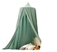 Kids Mosquito Princess Net Soft Curtain Canopy Hanging Tent Corner Bed Decor Circus Muslin Home Decoration(Green)