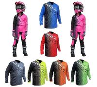 Kids Motorbike Motocross Shirts, Wulfsport Junior Off Road Jersey, Mx Clothing Quad ATV Off Road Sports Enduro Kart Trials Child MTB BMX Dirt Bike Cub Racing Top - Black - 11-13 Years