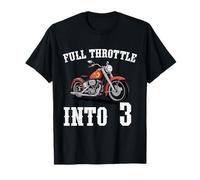 Kids Motorcycle 3rd Birthday Full Throttle Into 3 T-Shirt