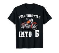 Kids Motorcycle 5th Birthday Full Throttle Into 5 T-Shirt