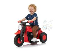 Kids Motorcycle, 6V Electric Ride On Car with Automatic Bubble Function, Headlight, Music, Foot Pedal, 3 Anti-Skip Wheels for Children, Toddlers Ages 3+ (Red)