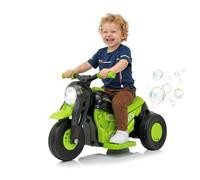 Kids Motorcycle, 6V Electric Ride On Car with Automatic Bubble Function, Headlight, Music, Foot Pedal, 3 Anti-Skip Wheels for Children, Toddlers Ages 3+ (Green)