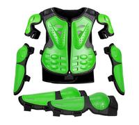 Kids Motorcycle Armor Suit Anti Drop with Knee Eblow Pads, Child Dirt Bike Full Body Guard for Riding Motocross Skating Cycling Enduro ATV MTB MX, 4-14 Years Old,Green-One Size