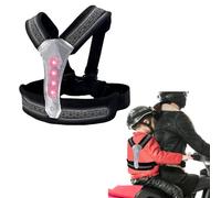 Kids Motorcycle Harness Children's Motorcycle Safety Belts, Children's Bicycle Rear Seat Belts Fall Protection with Warning Light and Reflective Strips (Black)
