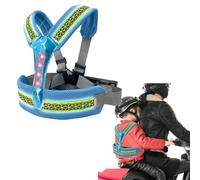 Kids Motorcycle Harness Children's Motorcycle Safety Belts, Children's Bicycle Rear Seat Belts Fall Protection with Warning Light and Reflective Strips (Blue)