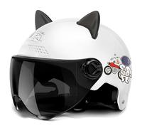 Kids Motorcycle Helmet Retro Scooter Half Face Open Face Helmet, Children Youth Vintage Moped Helmet with Sun Visor 5