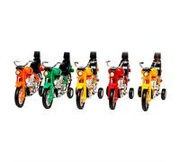 Kids Motorcycle Toy Set 5 Pack Friction Powered Push and Go Motorbikes for Boys Girls Birthday Party Cake Toppers (Clear, One Size)
