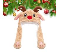 Kids Moving Ears Hat - Christmas Plush Headwear, Cartoon Party Hat | Fun Costume Accessory for Parties, Music Festivals, Themed Events