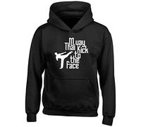 Kids Muay Thai Kick to The Head Childrens Hoodie Black