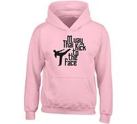 Kids Muay Thai Kick to The Head Childrens Hoodie Pink