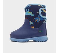 Grubs Muddies Puddle 5.0 Infants Kids Girls Boys Warm Wellies Slip On Neoprene Boots (Dino Blue, UK Footwear Size System, Infant, Numeric, Medium, 8)