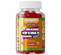 Kids Multi Vitality Sugar Free Gummy | Multivitamin for Bones, Teeth, Immunity, Energy & Cognitive Function | Strawberry Flavour | 60 Vegan Gummies | Suitable for Kids Age 5+ by NUTRIGUMS®