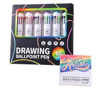 Kids Multicolor Pen - Retractable Writing Tool, 60 Colors Journal Set, Academic Stationery | School Journaling Party for Classroom Office Teacher Students Planner Drawing Art Supplies