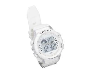 Kids Multifunction White Digital Watch for 5-17 Years Old, 7 Color LED Calendar Display for Teaching Time Management, Perfect for Active Kids