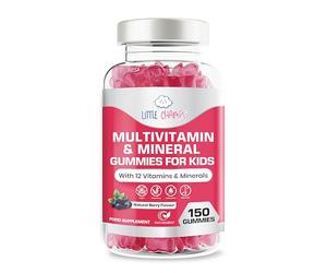 Kids Multivitamin & Mineral Gummies | 150 Chewables Gummies with 12 Essential Vitamins & Minerals | Childrens Multivitamins for Immune Support, Energy & Brain Health | Vegan | Natural Berry Flavour