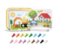 Kids Mushroom Nail Puzzle Illuminated Base DIY Educational Building Toy | Kids Brain Teaser Puzzle Pegs for School Classroom Kindergarten Preschool Daycare Playroom Camp Library