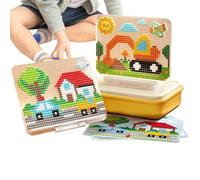 Kids Mushroom Peg Puzzle Illuminated Base Educational Building Toy | Kids Brain Teaser Puzzle Pegs for School Classroom Kindergarten Preschool Daycare Playroom Camp Library