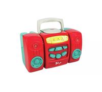 Kids Musical CD Player with Interactive Controls, Red and Turquoise, Educational Toy with Volume, Tempo, Piano and Music Box Functions