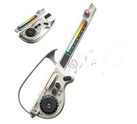 Kids Musical Guitar Play Set, Bluetooth Children Electric Smart Guitar with DJ Turnable, Lights, 4 Tones Foldable Electric Stringless Guitars Toy for Music Enlightenment, Beginners