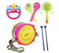 Kids Musical Instruments Set Roll Drum Toy Band Kit for Early Childhood Education and Development 5PCS (Sky Blue, One Size)