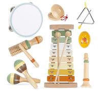 Kids Musical Instruments, Wooden Montessori Musical Instruments Toys for Toddlers, Musical Xylophone Kids Educational Birthday Gifts for Baby Toddlers Boys Girls (Colorful Wood)