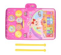 Kids Musical Mat Children Early Educational Jazz Drum Playmat with Drumsticks Musical Carpet for Toddler Indoor Outdoor Play