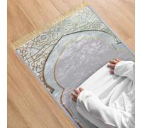 Kids Muslim Prayer Mat Velvet Prayer Rug Thick Soft Turkish Janamaz Sajada Prayer Carpet Padded Prayer Mat Great Ramadan Gift Portable Mihrab Taffeta Ottoman Prayer Cushion for Home Traveling
