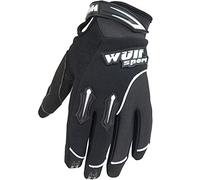 Kids Mx Gloves Wulfsport Stratos Junior Motocross Quad Dirt Bike Cub Enduro Off Road Gloves Full Black (2XS)