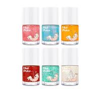 Kids Nail, 6-Color Peel-Off Set, 10ml Glitter Sticker Kit with Quick-Dry Water- Formula for Girlfriend Lady Mother Women Spa Salon Home Party Birthday Christmas System