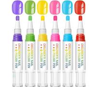 Kids Nail Paint Pens - 6-Colors Dry Waterproof Peel Off Drawing Pencil