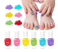 Kids Nail Polish - 6ml Peel Off Fast Dry Set, Color Varnish, Easy Manicure Practice Toy, Water Based Nail Varnish Kids Party Favors,for Girls Teens Salon Wedding Travel Dating