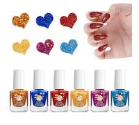 Kids Nail Polish Set - Nail Color Kit for Safe Application Fun Creativity, Quick Dry Formula with Smooth Brush Control, Children Manicure Polish for Home Parties Performances 6 Color