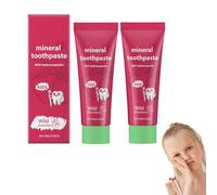 Kids Natural Probiotic Hydroxyapatite Toothpaste, Enamel Protection, Fluoride Free Toothpaste Remineralising for Children 2+, 80g Strawberry Flavored Children's Toothpastes Enamel Protection, (2)