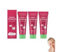 Kids Natural Probiotic Hydroxyapatite Toothpaste, Enamel Protection, Fluoride Free Toothpaste Remineralising for Children 2+, 80g Strawberry Flavored Children's Toothpastes Enamel Protection, (3)