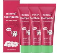 Kids Natural Probiotic Hydroxyapatite Toothpaste, Fluoride Free Enamel Protection for Children 2+, Safe to Swallow, No Added and All Natural, Friendly Toothpastes, Freshens Breath (3)