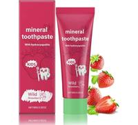 Kids Natural Probiotic Hydroxyapatite Toothpaste, Kids Mineral Hydroxyapatite Toothpaste, Wild Strawberry Flavour, Enamel Protection, Stain Removal, Freshens Breath, Fluoride Free, Gentle And Safe (1)