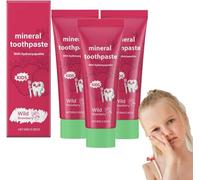 Kids Natural Probiotic Hydroxyapatite Toothpaste,Mineral Toothpaste Repair & Protect with hydroxyapatite,Toothpaste Remineralising for Children Helps Sensitive Teeth Whitening-Strawberry Flavour (3)