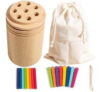 Kids Natural Wood Balance Sticks Learning Toy Color Recognition Game Fine Motor Skills Development Creative Building Blocks Wooden Balance Beam Sticks