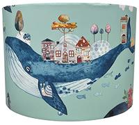 Kids Nautical Lampshade Ceiling Light Shade - Perfect for Children's Ocean Fish Sea Whale Themed Bedroom Nursery Coastal Decor Teal or Blue