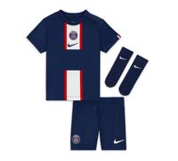 Kids Navy Football Kit 2022-2023 PSG Little Boys Home Training Sportswear Set