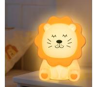 Kids Night Light Lion Nightlight for Toddler Boys Girls 7 Color Dimmable Nursery Lights Bedside Rechargeable Lamp, Silicone Squishy Baby Kids Touch Anti-glare Lamp Bedroom Jungle Animal Night Light