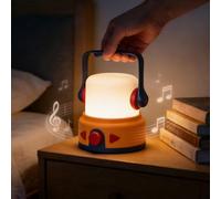 Kids Night Light with Bluetooth Speaker & Story Player, 4 in 1 Rechargeable Sound Machine with Timer, Soft Glow Bedside Lantern with Patented Pull Handle for Bedtime, Travel & Camping