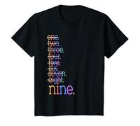 Kids Nine Crossed Out 9th Birthday Design 9-Year-Old T-Shirt