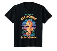Kids No More Splashing Around I Can Swim Now Cute Seahorse T-Shirt